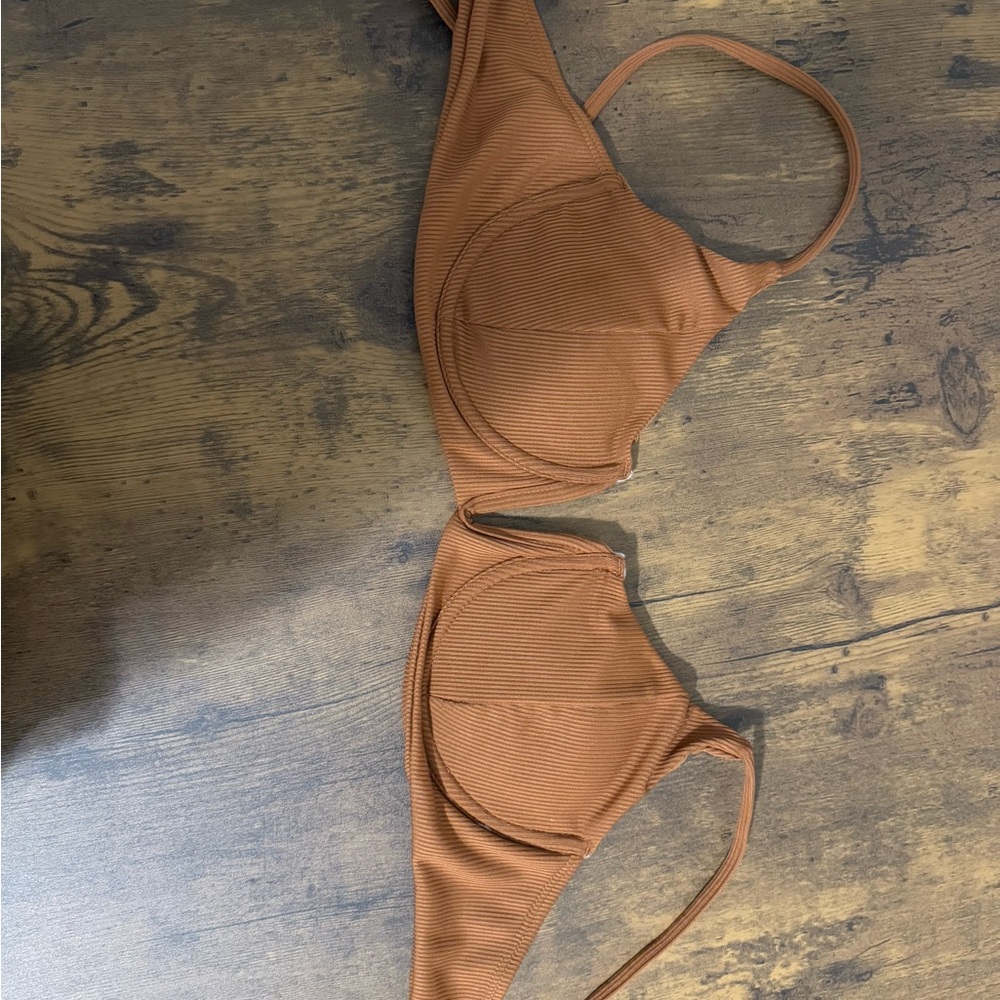 Rust Ribbed Bikini Top